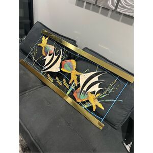 Tropical Fish in Aquarium, Metal Wall Sculpture, Signed C. Jere